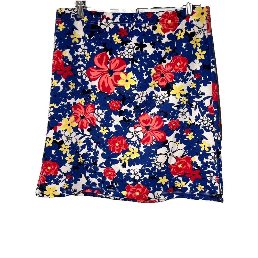 Talbots Women's Blue Floral Pencil Skirt Size M‎ Petite Preppy